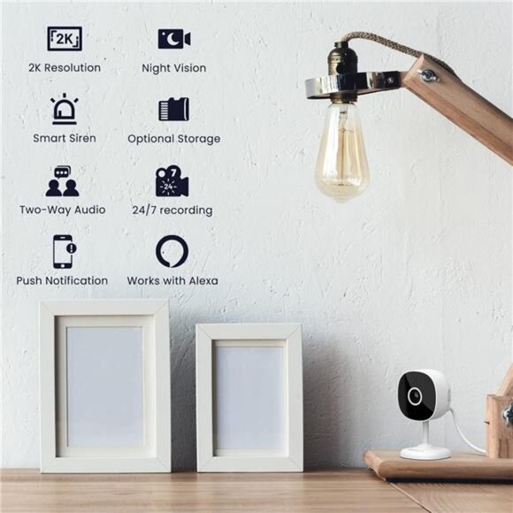 WiFi Camera 2K, Indoor Home Security Cameras for Baby/Elder/Dog/Pet Camera - Picture 2 of 8